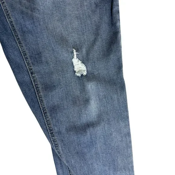 Time & Tru women's maternity Jeans size XL, distressed raw hem medium wash #4121 - Picture 4 of 9